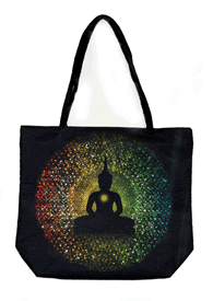 Techno Jute Buddha Tote Bag